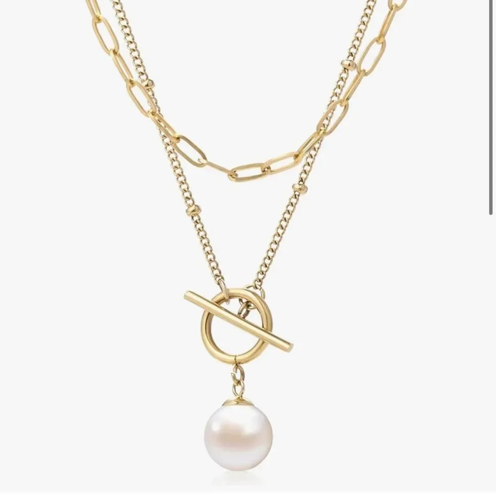NEW 18K Gold Plated Paperclip Link Chain Necklace
